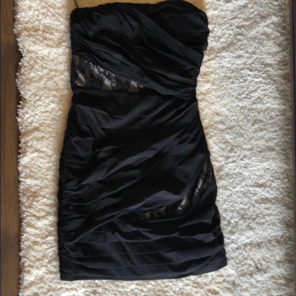 Black strapless express dress